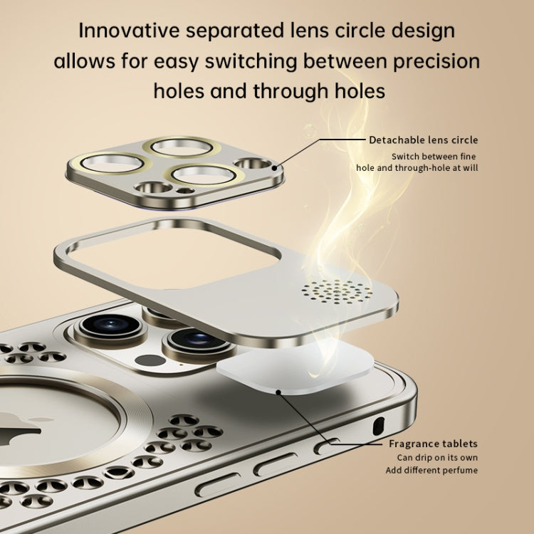 For iPhone 16 Spring Buckle MagSafe Magnetic Metal Aromatherapy Phone Case(Silver) - free shipping - PMc TechLife - Order now!