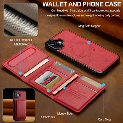 For iPhone 16 Plus LC.IMEEKE L5 Series Detachable RFID Card Bag Magsafe Phone Case(Red) - iPhone 16 Plus Cases by LC.IMEEKE | Online Shopping South Africa | PMC Jewellery | Buy Now Pay Later Mobicred