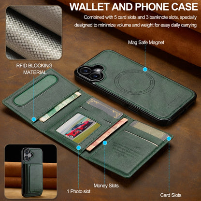 For iPhone 16 LC.IMEEKE L5 Series Detachable RFID Card Bag Magsafe Phone Case(Green) - iPhone 16 Cases by LC.IMEEKE | Online Shopping South Africa | PMC Jewellery | Buy Now Pay Later Mobicred