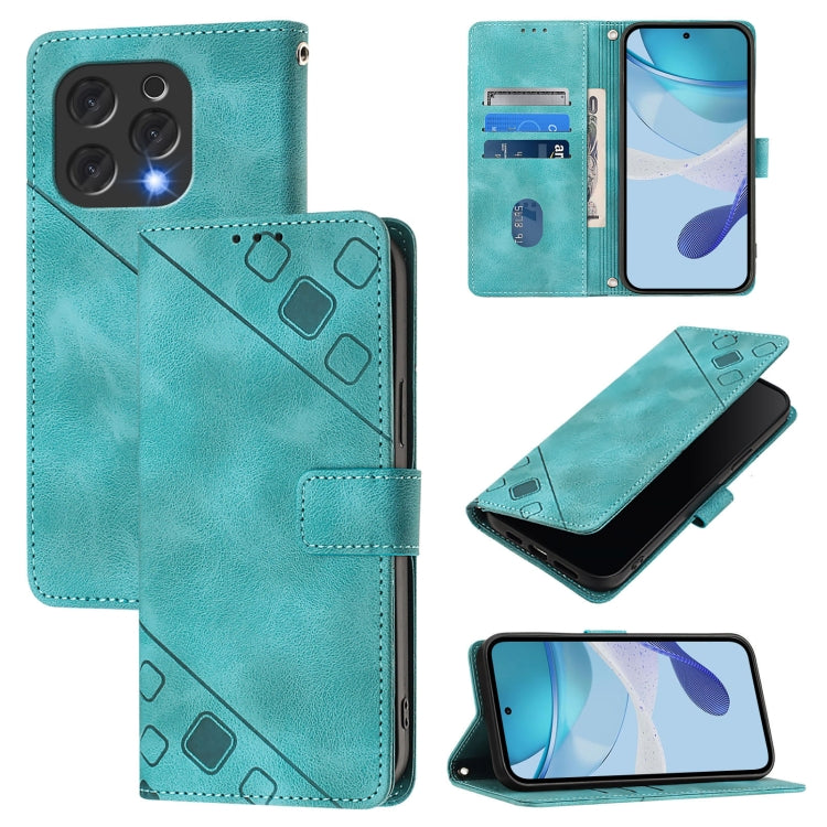 For Doogee N55 Plus Skin-feel Embossed Leather Phone Case(Green) - Doogee Cases by PMC TechLife | Online Shopping South Africa | PMC TechLife | Buy Now Pay Later Mobicred