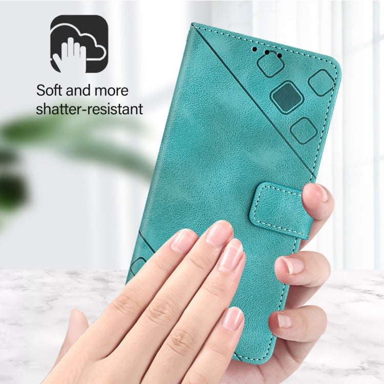 For Doogee N55 Plus Skin-feel Embossed Leather Phone Case(Green) - Doogee Cases by PMC TechLife | Online Shopping South Africa | PMC TechLife | Buy Now Pay Later Mobicred