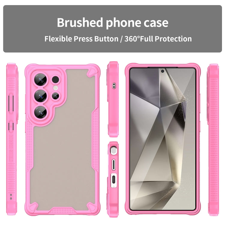 For Samsung Galaxy S25 Ultra 5G Armor Glaze PC Hybrid TPU Phone Case(Pink) - Galaxy S25 Ultra 5G Cases by PMC Jewellery | Online Shopping South Africa | PMC Jewellery | Buy Now Pay Later Mobicred