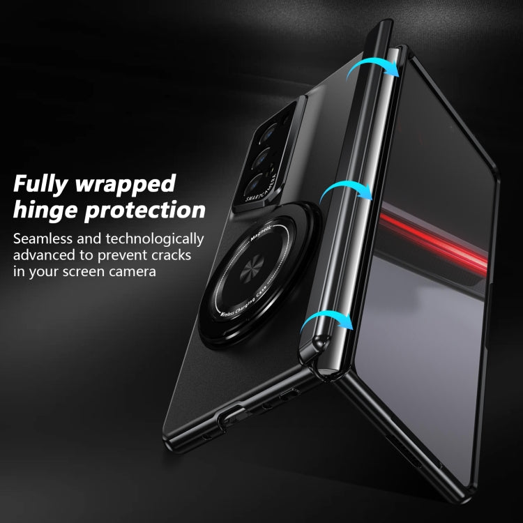 For Honor Magic V2 RSR Porsche Design Gold Medal Rotating Folding Series Ring Holder Phone Case(Black) - Honor Cases by PMC TechLife | Online Shopping South Africa | PMC TechLife | Buy Now Pay Later Mobicred
