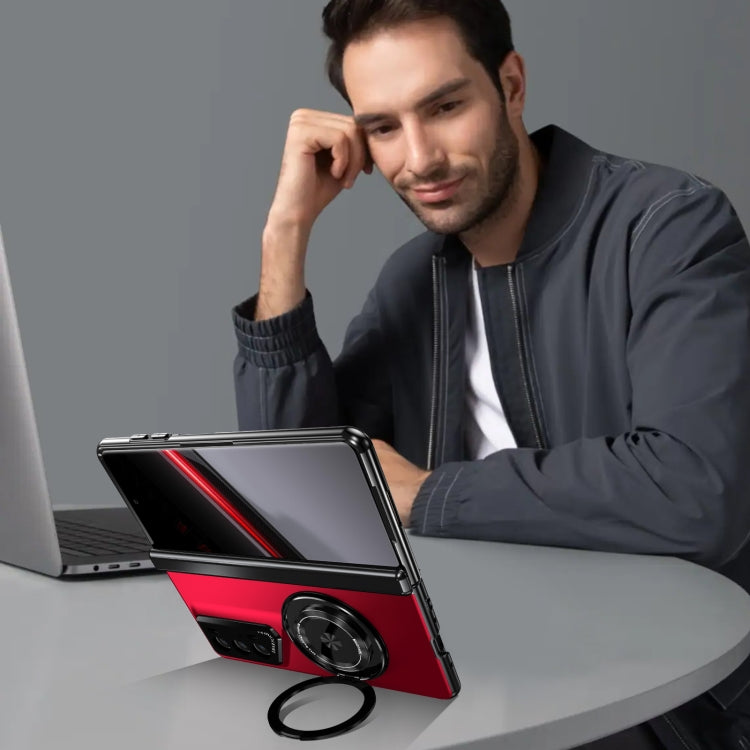 For Honor Magic V2 RSR Porsche Design Gold Medal Rotating Folding Series Ring Holder Phone Case(Red) - Honor Cases by PMC TechLife | Online Shopping South Africa | PMC TechLife | Buy Now Pay Later Mobicred