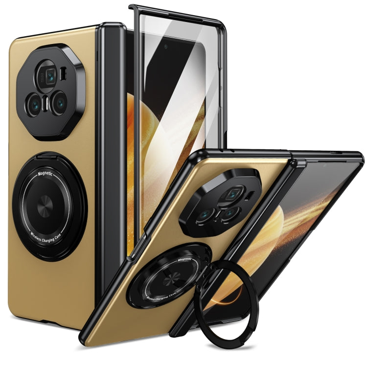 For Honor Magic V3 Gold Medal Rotating Folding Series Ring Holder Phone Case(Gold) - Honor Cases by PMC TechLife | Online Shopping South Africa | PMC TechLife | Buy Now Pay Later Mobicred