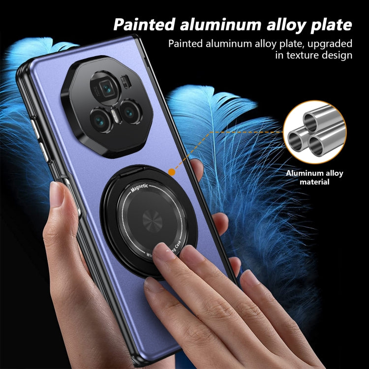 For Honor Magic V3 Gold Medal Rotating Folding Series Ring Holder Phone Case(Blue) - Honor Cases by PMC TechLife | Online Shopping South Africa | PMC TechLife | Buy Now Pay Later Mobicred