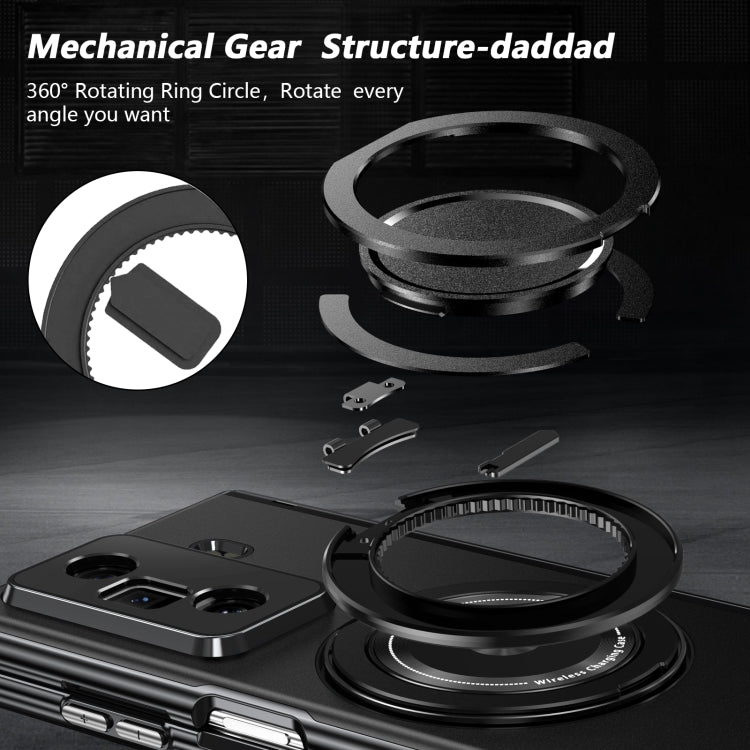 For Honor Magic Vs3 Gold Medal Rotating Folding Series Ring Holder Phone Case(Black) - Honor Cases by PMC TechLife | Online Shopping South Africa | PMC TechLife | Buy Now Pay Later Mobicred