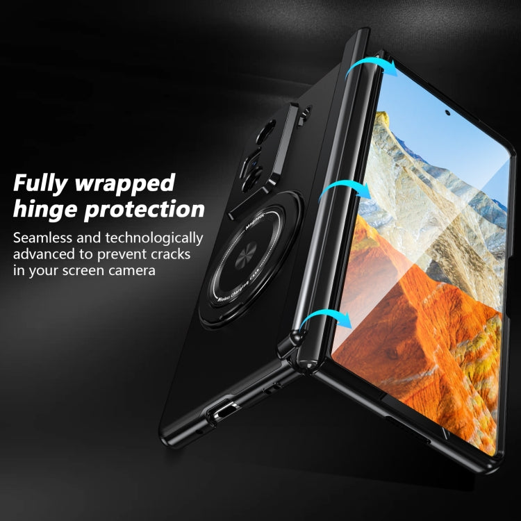 For Honor Magic Vs3 Gold Medal Rotating Folding Series Ring Holder Phone Case(Black) - Honor Cases by PMC TechLife | Online Shopping South Africa | PMC TechLife | Buy Now Pay Later Mobicred