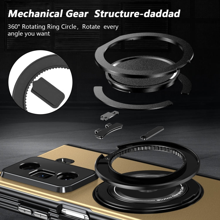 For Honor Magic Vs3 Gold Medal Rotating Folding Series Ring Holder Phone Case(Gold) - Honor Cases by PMC TechLife | Online Shopping South Africa | PMC TechLife | Buy Now Pay Later Mobicred