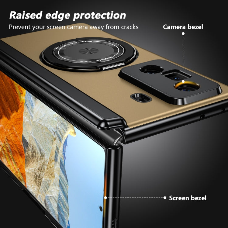 For Honor Magic Vs3 Gold Medal Rotating Folding Series Ring Holder Phone Case(Gold) - Honor Cases by PMC TechLife | Online Shopping South Africa | PMC TechLife | Buy Now Pay Later Mobicred