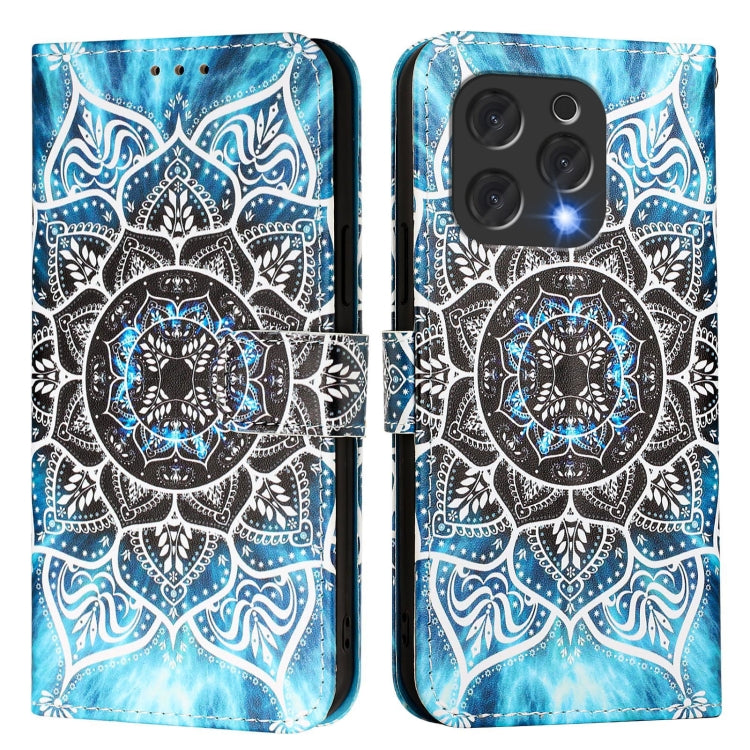 For Doogee N55 Plus Colored Drawing Pattern Plain Weave Leather Phone Case(Undersea Mandala) - More Brand by PMC TechLife | Online Shopping South Africa | PMC TechLife | Buy Now Pay Later Mobicred