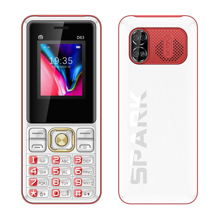 D63 Elder Keypad Phone, 1.77 inch, 3600mAh, SOS, FM, Dual SIM, GSM, Plug:EU Plug(Red) - Others by PMC Jewellery | Online Shopping South Africa | PMC Jewellery | Buy Now Pay Later Mobicred