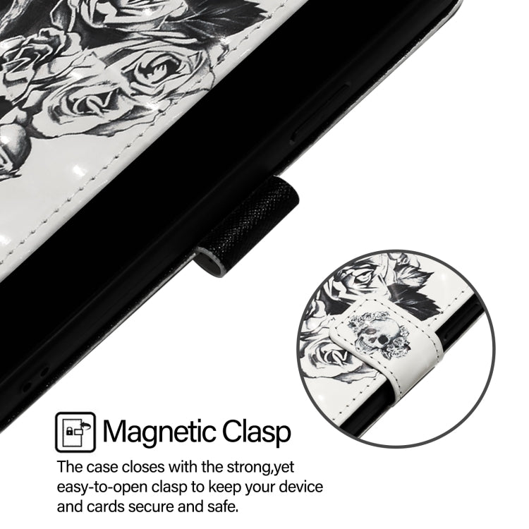 For Doogee N55 Plus 3D Painting Horizontal Flip Leather Phone Case(Skull) - More Brand by PMC TechLife | Online Shopping South Africa | PMC TechLife | Buy Now Pay Later Mobicred