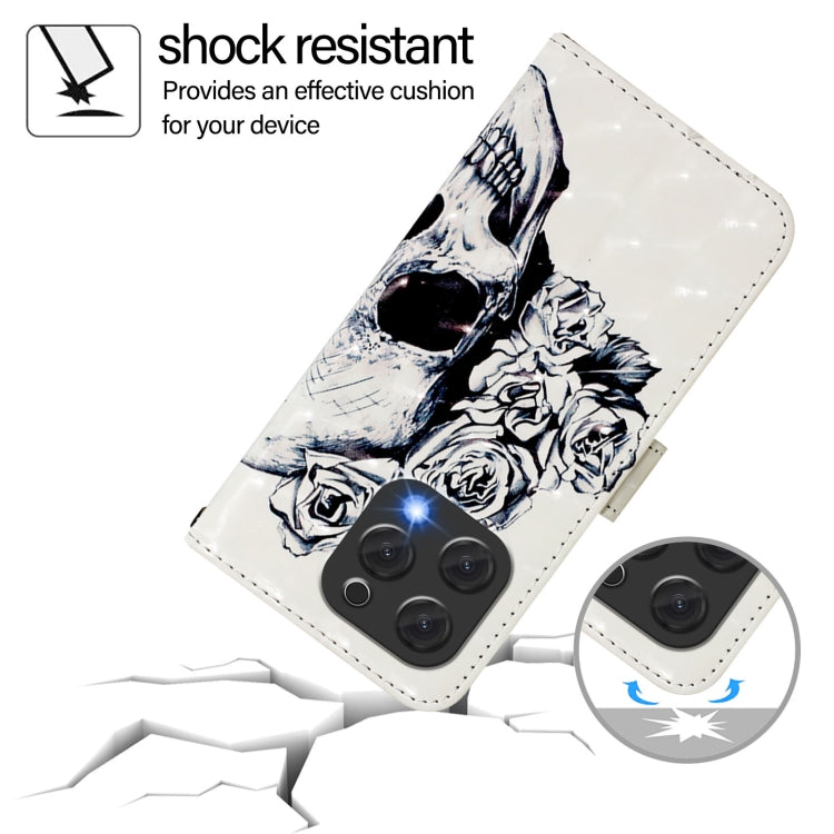 For Doogee N55 Plus 3D Painting Horizontal Flip Leather Phone Case(Skull) - More Brand by PMC TechLife | Online Shopping South Africa | PMC TechLife | Buy Now Pay Later Mobicred