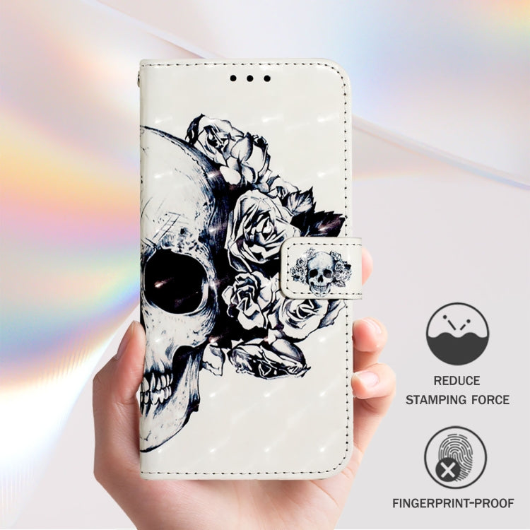 For Doogee N55 Plus 3D Painting Horizontal Flip Leather Phone Case(Skull) - More Brand by PMC TechLife | Online Shopping South Africa | PMC TechLife | Buy Now Pay Later Mobicred