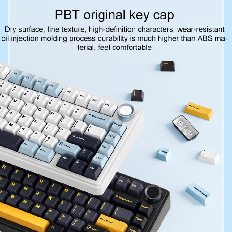AULA F75 80 Keys Wired/2.4G/Bluetooth Three Model Customized RGB Mechanical Keyboard(Gradient Grey) - Wireless Keyboard by AULA | Online Shopping South Africa | PMC TechLife | Buy Now Pay Later Mobicred