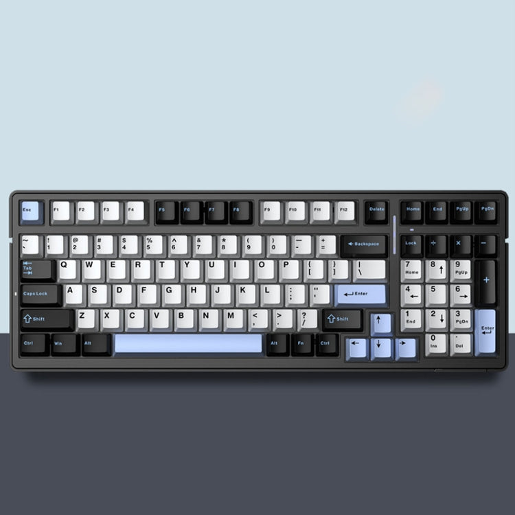 AULA F99 99 Keys Wired/2.4G/Bluetooth Three Model Customized RGB Mechanical Keyboard(Black White Blue) - free shipping - PMC TechLife - Order now!