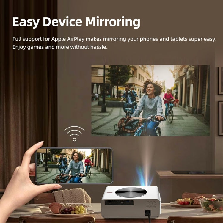 AUN AKEY7 MAX 1920x1080P HD Android LCD Projector UK Plug(White) - LED Projector by AUN | Online Shopping South Africa | PMc TechLife | Buy Now Pay Later Mobicred
