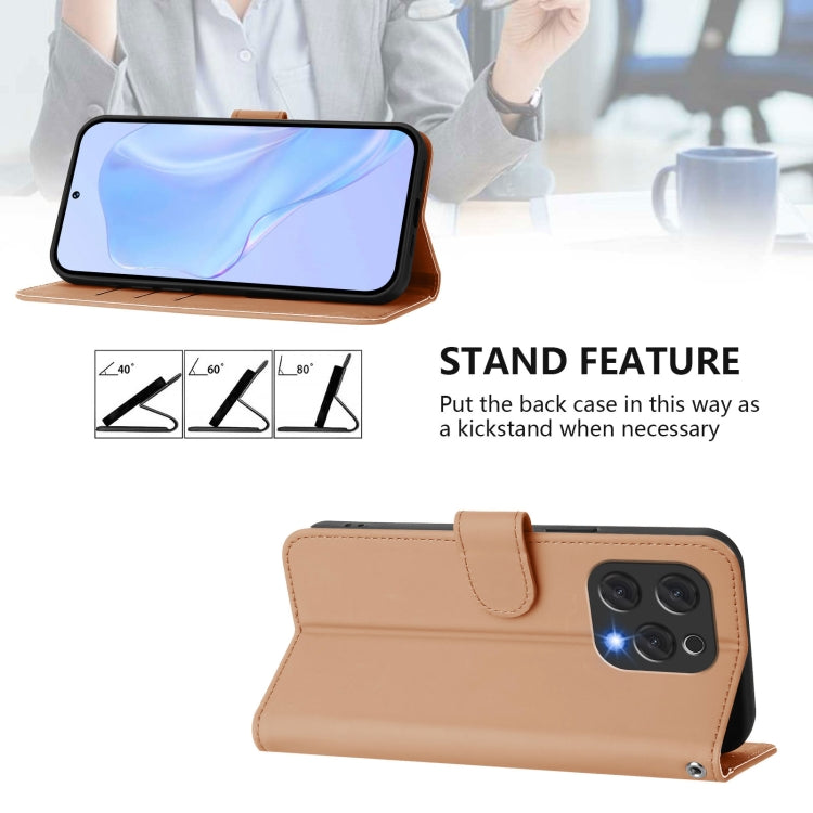 For Doogee N55 Plus Skin Feel Solid Color Leather Phone Case with Lanyard(Nude) - Doogee Cases by PMC TechLife | Online Shopping South Africa | PMC TechLife | Buy Now Pay Later Mobicred