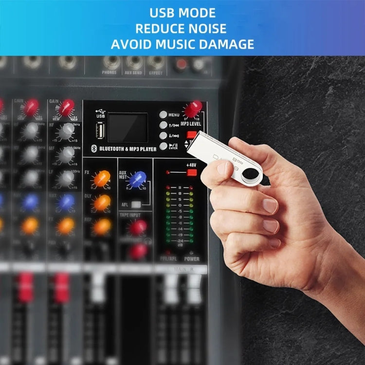 XTUGA CT60X 6-Channels Audio Mixer DJ Mixing Console with 48V Power Supply(UK Plug) - Live Sound Effects Processors by XTUGA | Online Shopping South Africa | PMC TechLife | Buy Now Pay Later Mobicred