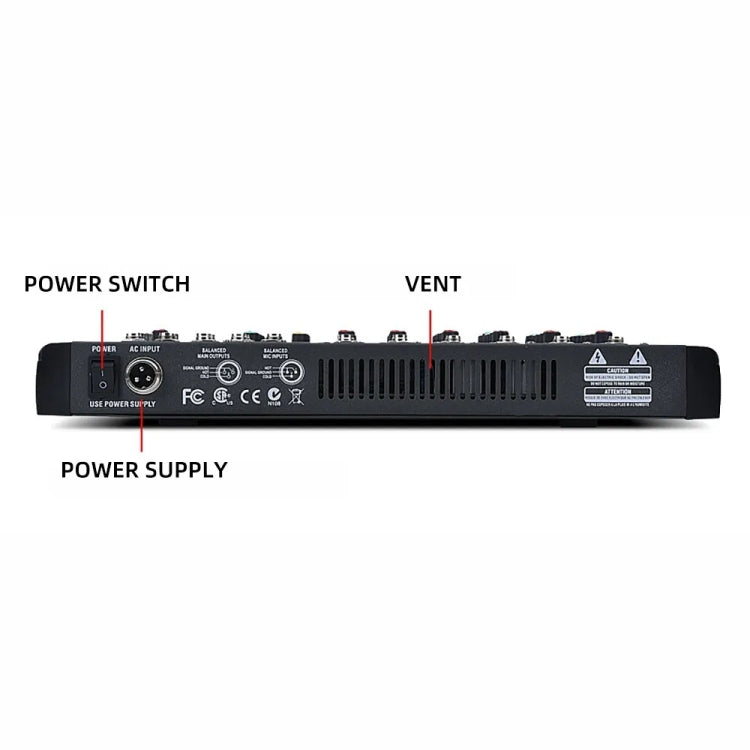 XTUGA CT60X 6-Channels Audio Mixer DJ Mixing Console with 48V Power Supply(AU Plug) - Live Sound Effects Processors by XTUGA | Online Shopping South Africa | PMC TechLife | Buy Now Pay Later Mobicred
