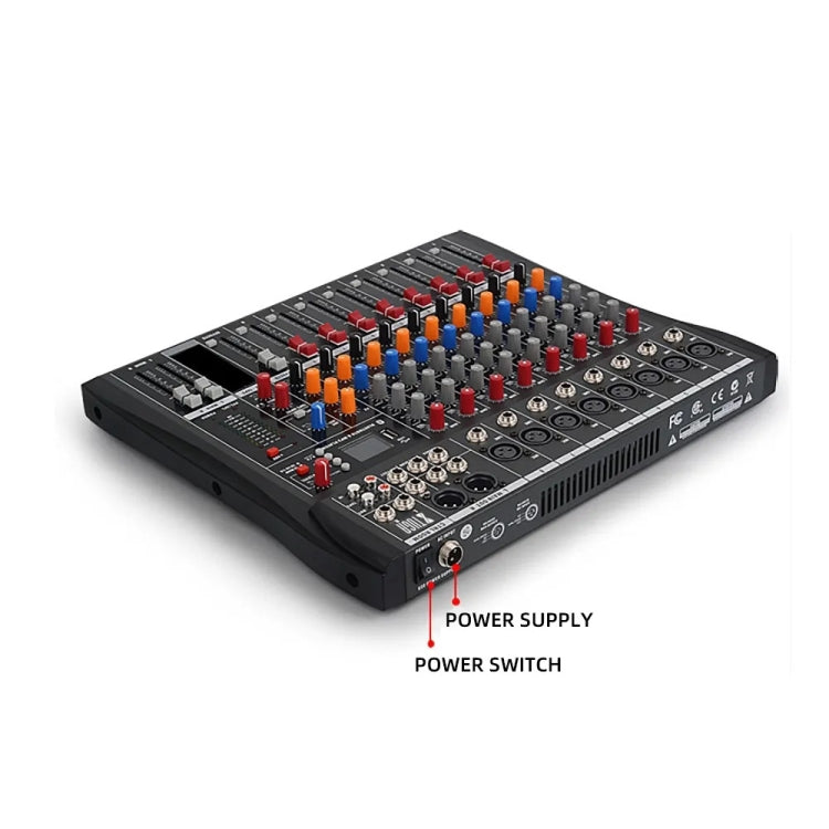 XTUGA CT80X 8-Channels Audio Mixer DJ Mixing Console with 48V Power Supply(US Plug) - Live Sound Effects Processors by XTUGA | Online Shopping South Africa | PMC TechLife | Buy Now Pay Later Mobicred