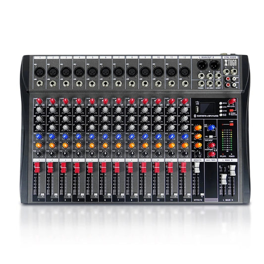 XTUGA CT120X 12-Channels Audio Mixer DJ Mixing Console with 48V Power Supply(AU Plug) - Live Sound Effects Processors by XTUGA | Online Shopping South Africa | PMC Jewellery | Buy Now Pay Later Mobicred