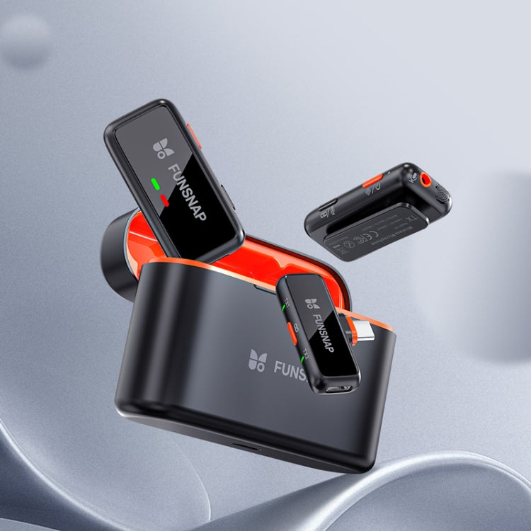 FUNSNAP S6 Lavalier Wireless Microphone, 2 RX + 2 TX with Charging Case - Microphone by FUNSNAP | Online Shopping South Africa | PMC TechLife | Buy Now Pay Later Mobicred