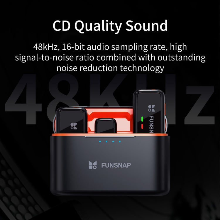 FUNSNAP S6 Lavalier Wireless Microphone, Type-C RX + 2 TX with Charging Case - Microphone by FUNSNAP | Online Shopping South Africa | PMC TechLife | Buy Now Pay Later Mobicred