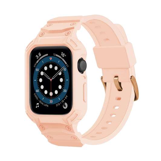 For Apple Watch Series 10 46mm Armor TPU Case Integrated Watch Band(Pink) - Watch Cases by PMC Jewellery | Online Shopping South Africa | PMC Jewellery | Buy Now Pay Later Mobicred