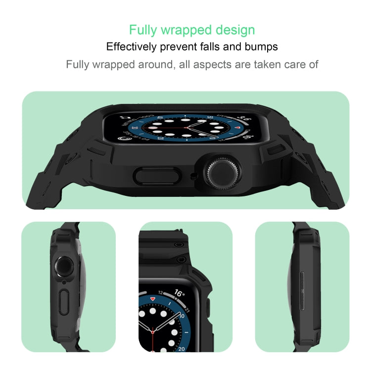 For Apple Watch Series 10 46mm Armor TPU Case Integrated Watch Band(Black) - Watch Cases by PMC Jewellery | Online Shopping South Africa | PMC Jewellery | Buy Now Pay Later Mobicred