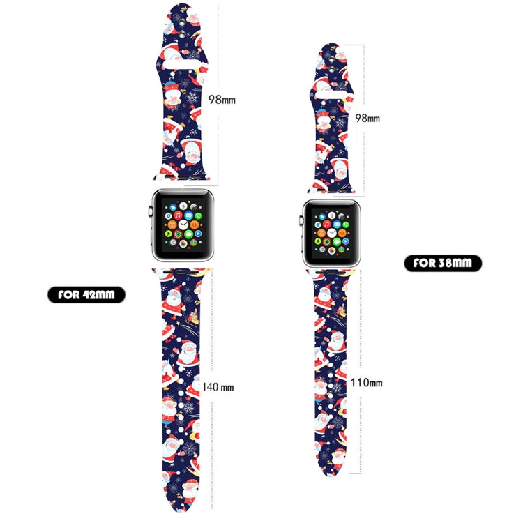 For Apple Watch 42mm / 41mm / 40mm / 38mm Christmas Pattern Silicone Watch Band(Sakura Red) - free shipping - PMc TechLife - Order now!
