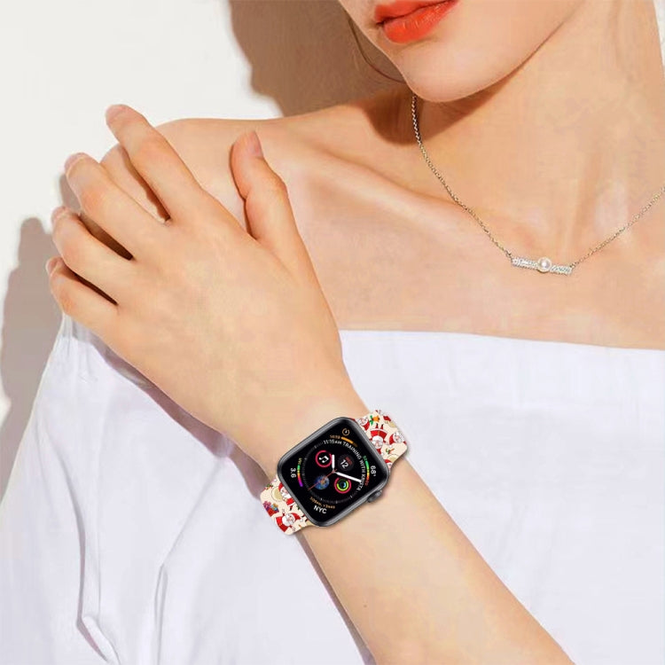 For Apple Watch 46mm / 49mm / 45mm / 44mm Christmas Pattern Silicone Watch Band(Happy Bear) - free shipping - PMc TechLife - Order now!