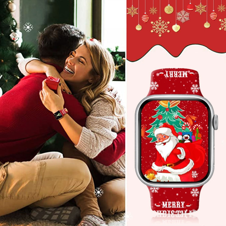 For Apple Watch 42mm / 41mm / 40mm / 38mm Christmas Pattern Reverse Buckle Silicone Watch Band(Fox) - free shipping - PMc TechLife - Order now!