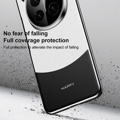 For Honor Magic6 Pro Panda 2 Plain Leather PC Phone Case(Black White) - Honor Cases by PMC Jewellery | Online Shopping South Africa | PMC Jewellery | Buy Now Pay Later Mobicred