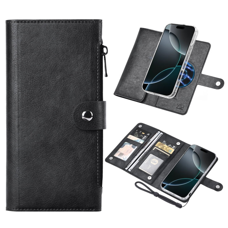 For iPhone 16 Pro Max ViLi GVS-C Series MagSafe Magnetic RFID Leather Flip Phone Case(Black) - free shipping - PMC Jewellery - Order now!