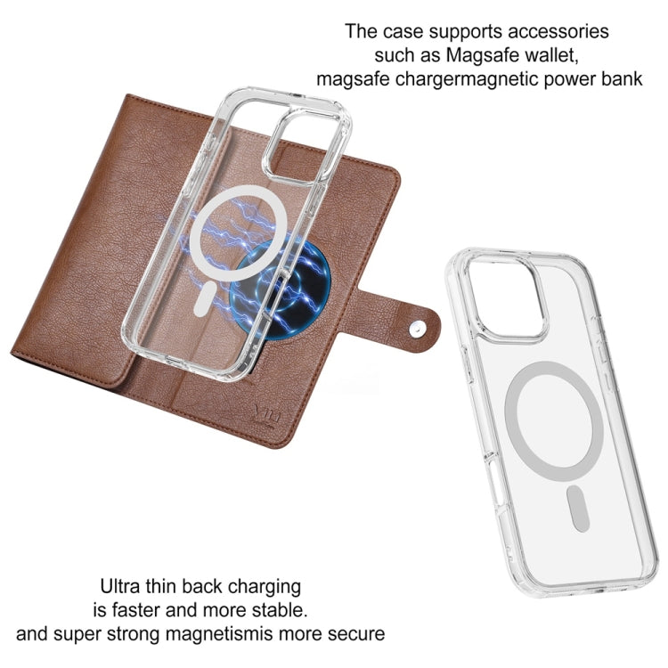 For iPhone 16 Pro ViLi GVS-C Series MagSafe Magnetic RFID Leather Flip Phone Case(Brown) - free shipping - PMC Jewellery - Order now!