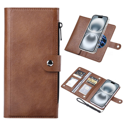 For iPhone 16 Plus ViLi GVS-C Series MagSafe Magnetic RFID Leather Flip Phone Case(Brown) - iPhone 16 Plus Cases by ViLi | Online Shopping South Africa | PMC Jewellery | Buy Now Pay Later Mobicred