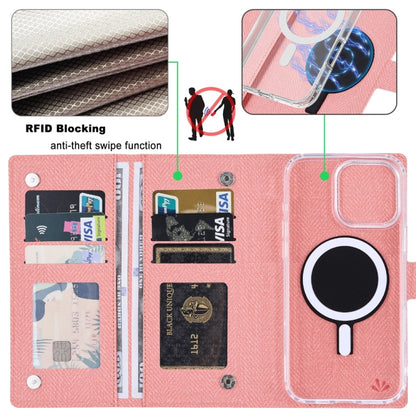 For iPhone 16 Pro Max ViLi GBS-C Series MagSafe Magnetic RFID Leather Flip Phone Case(Pink) - iPhone 16 Pro Max Cases by ViLi | Online Shopping South Africa | PMC Jewellery | Buy Now Pay Later Mobicred