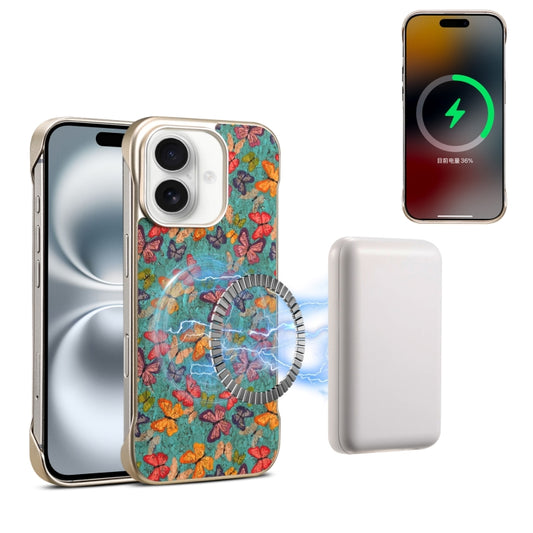 For iPhone 16 Denior A18 Paint MagSafe Phone Case(Butterflies) - iPhone 16 Cases by Denior | Online Shopping South Africa | PMC Jewellery | Buy Now Pay Later Mobicred