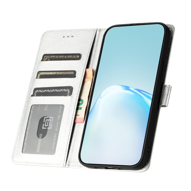 For Samsung Galaxy S25+ 5G Silk Texture Horizontal Flip Leather Phone Case(Silver) - Galaxy S25+ 5G Cases by PMC Jewellery | Online Shopping South Africa | PMC Jewellery | Buy Now Pay Later Mobicred