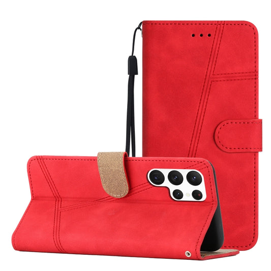 For Samsung Galaxy S25 Ultra 5G Skin-feel Stitching Leather Phone Case(Red) - Galaxy S25 Ultra 5G Cases by PMC Jewellery | Online Shopping South Africa | PMC Jewellery | Buy Now Pay Later Mobicred