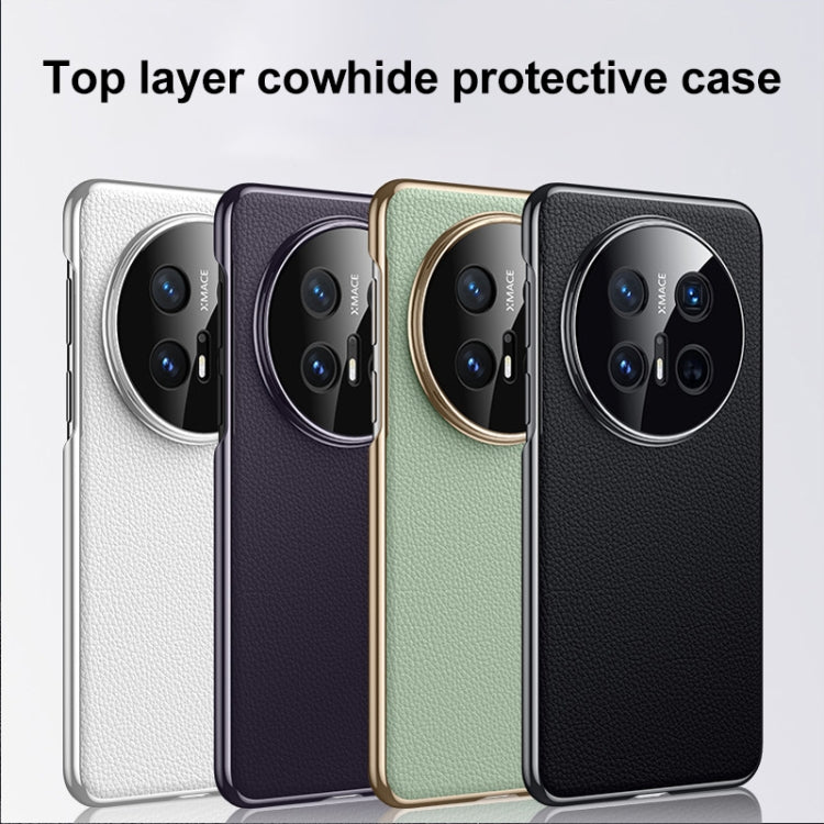 For Huawei Mate 70 Genuine Leather PC Phone Case(Black) - Huawei Cases by PMC TechLife | Online Shopping South Africa | PMC TechLife | Buy Now Pay Later Mobicred