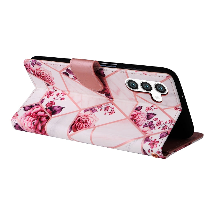 For Samsung Galaxy S25+ 5G Marble Bronzing Stitching Leather Phone Case(Rose Gold) - Galaxy S25+ 5G Cases by PMC Jewellery | Online Shopping South Africa | PMC Jewellery | Buy Now Pay Later Mobicred