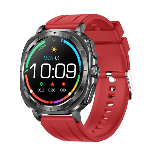 ET492 1.43 inch AMOLED Screen Silicone Strap Smart Watch Supports ECG/Blood Sugar Monitoring(Red) - Smart Watches by PMC Jewellery | Online Shopping South Africa | PMC Jewellery | Buy Now Pay Later Mobicred