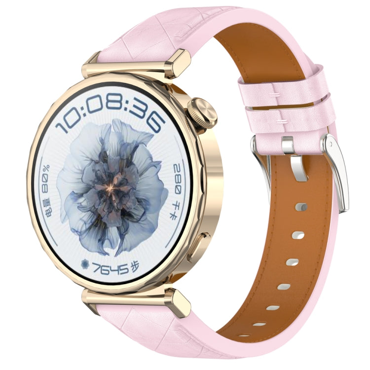 18mm Square Leather Silver Buckle Watch Band(Pink) - free shipping - PMc TechLife - Order now!