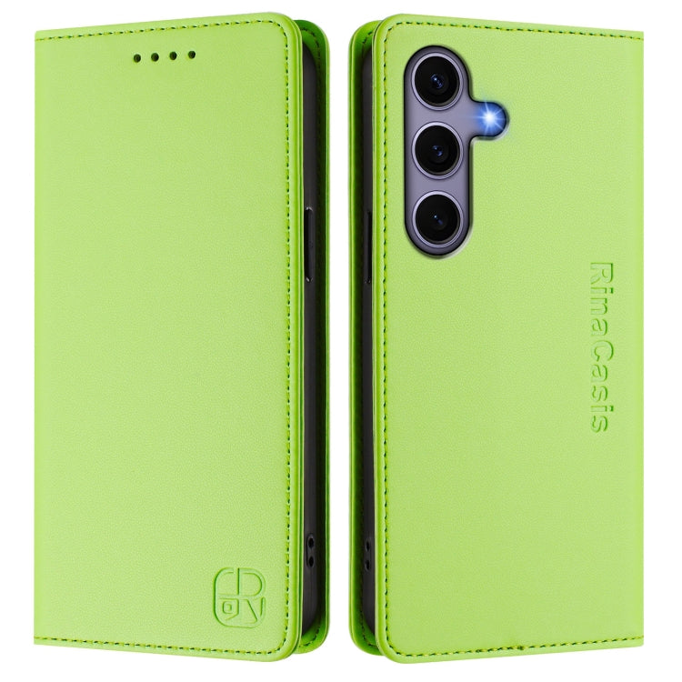 For Samsung Galaxy S24+ / S25+ 5G RC01 Dual-Folded Magnetic Suction RFID Leather Phone Case(Grass Green) - Galaxy S25+ 5G Cases by PMC Jewellery | Online Shopping South Africa | PMC Jewellery | Buy Now Pay Later Mobicred