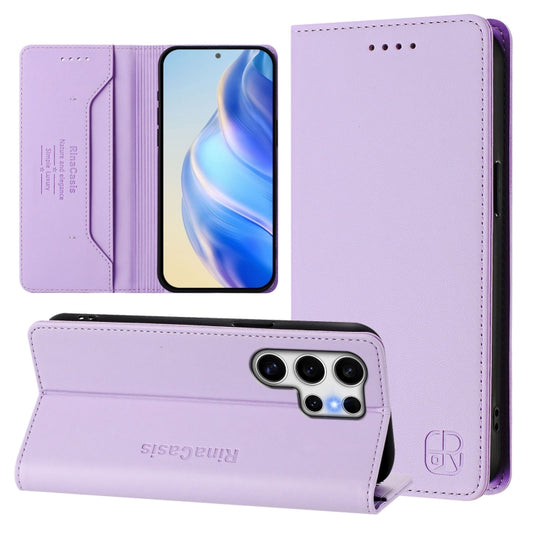 For Samsung Galaxy S25 Ultra 5G RC01 Dual-Folded Magnetic Suction RFID Leather Phone Case(Light Purple) - Galaxy S25 Ultra 5G Cases by PMC Jewellery | Online Shopping South Africa | PMC Jewellery | Buy Now Pay Later Mobicred