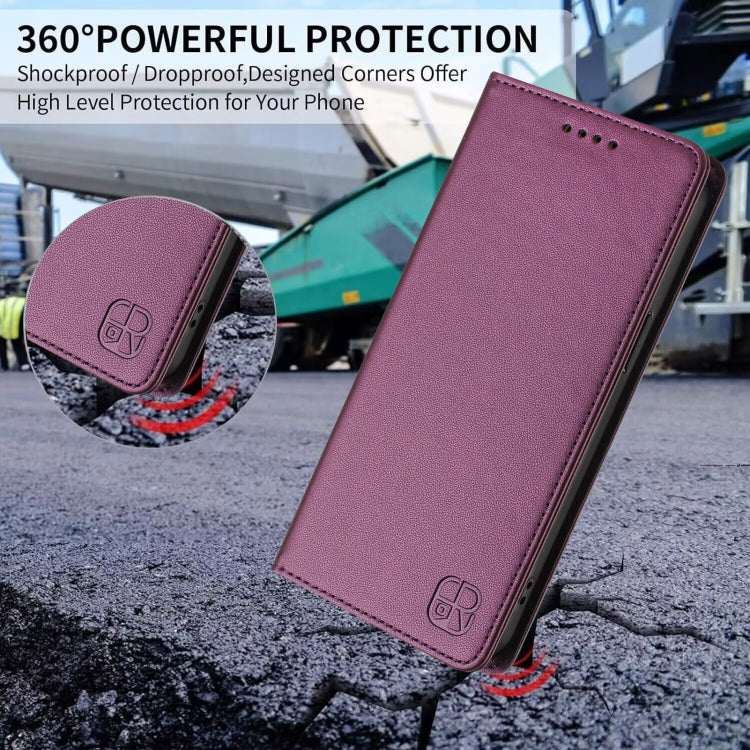 For Samsung Galaxy S25 Ultra 5G RC01 Dual-Folded Magnetic Suction RFID Leather Phone Case(Violet) - Galaxy S25 Ultra 5G Cases by PMC Jewellery | Online Shopping South Africa | PMC Jewellery | Buy Now Pay Later Mobicred