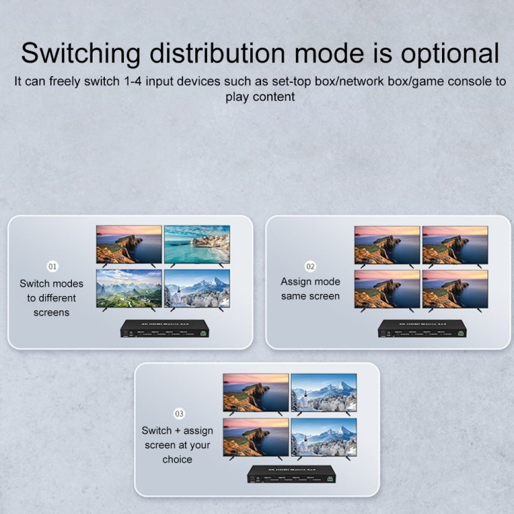 Measy MT4324 4K 30Hz 2 In 4 Out HDMI Matrix Switch Support Seamless Switching, AU Plug(Black) - free shipping - PMC TechLife - Order now!